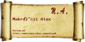 Makróczi Alex névjegykártya